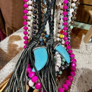 Stone Fringe Necklace